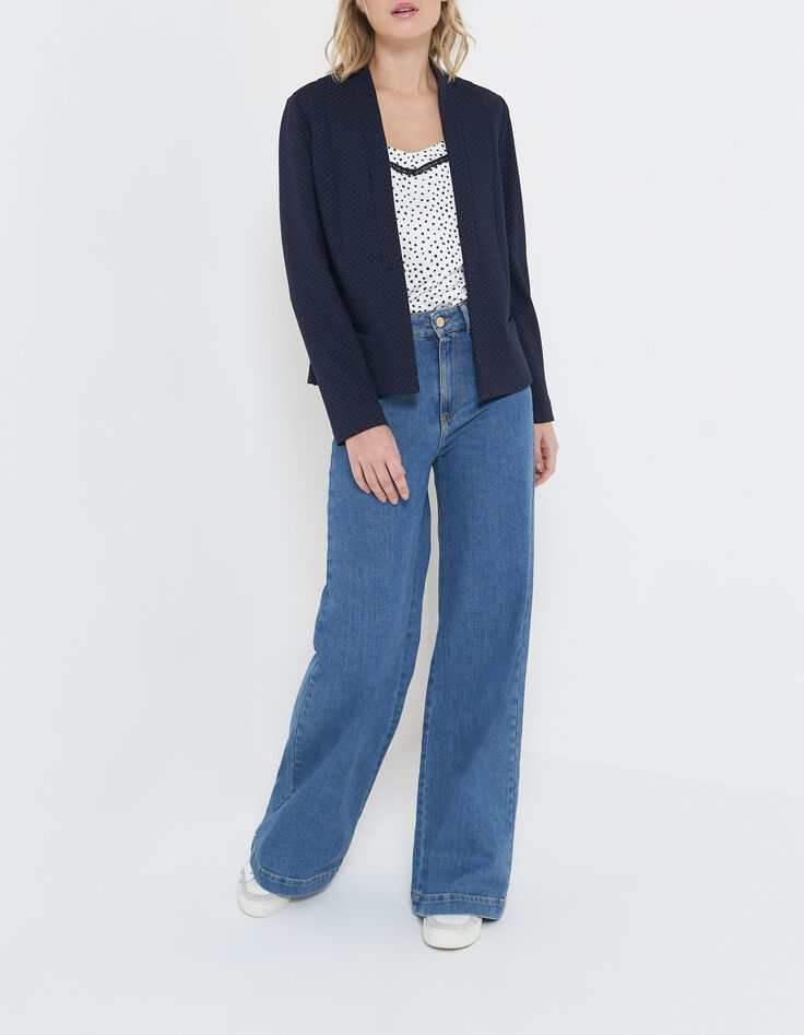 Americana azul marino punto jacquard minimalista I.Code-2