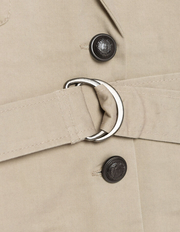 Mujer chaqueta sahariana sin mangas beige-9