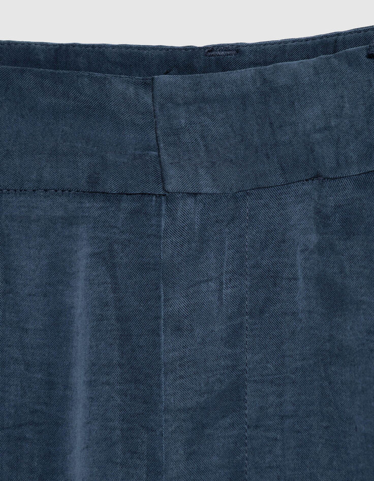 Dames Lyocell&reg;-mix marineblauwe getailleerde broek-8