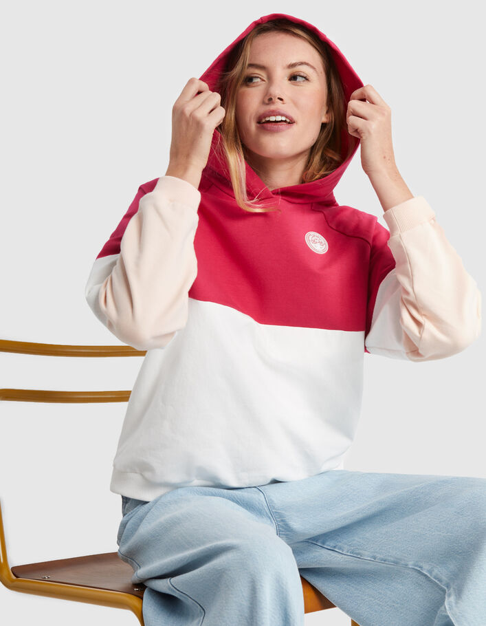 Sweater in magenta, fresh pink en wit I.Code  - I.CODE