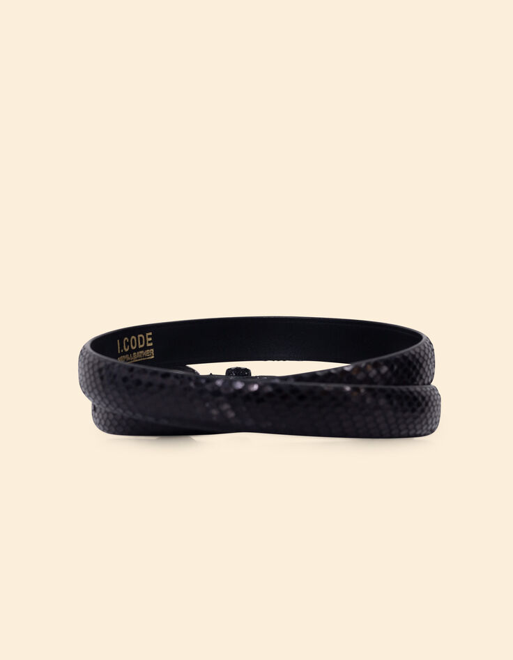 Ceinture noire cuir effet python I.Code-3