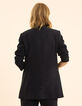 Anzugjacke aus schwarzem Baumwoll-Leinen I.Code-4