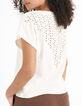 Tee-shirt écru brodé avec dentelle dos I.Code-1