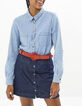 Ungebleichter Jeansrock mit Knöpfen und Nieten I.Code-1