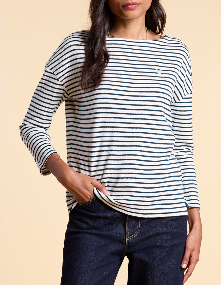 Camiseta marinera blanca, azul marino y dorada I.Code-2