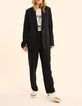 Traje de chaqueta negro de algodón y lino I.Code-6