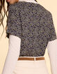 Schwarzes Top mit dezentem Leo-Blumenprint I.Code-3