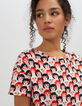 Camiseta roja estampado caras I.Code-5
