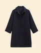 Schwarzes Langarmkleid Kentkragen I.Code-5