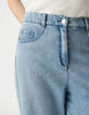 Blaue Jeans mit hoher Taille und weitem Bein f&uuml;r Damen-5