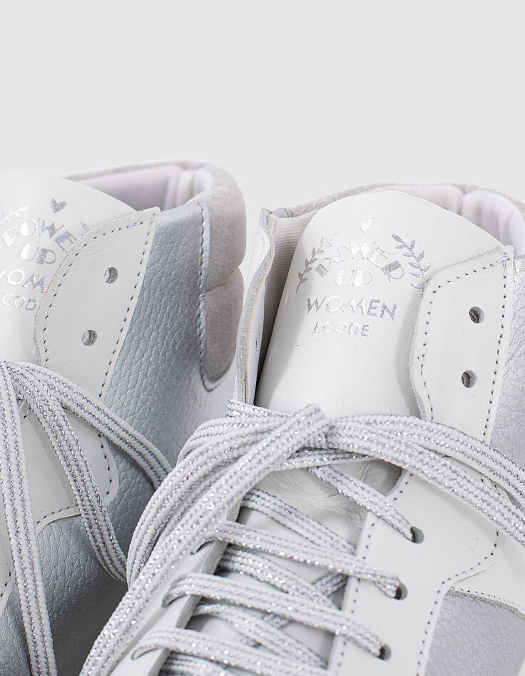 I.Code silver and white high-top trainers-6