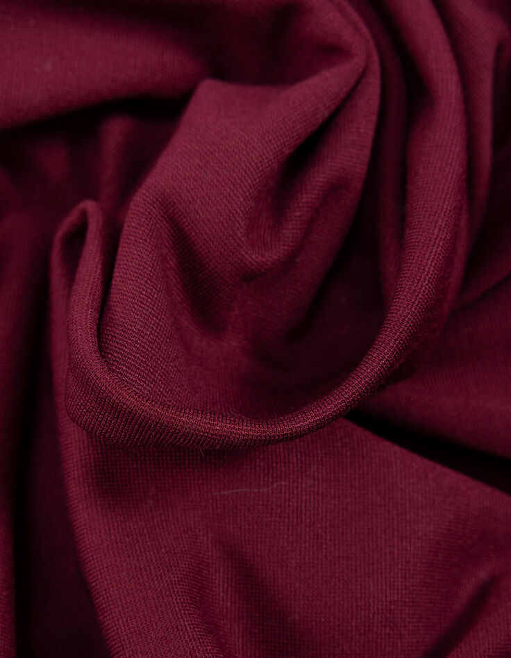 Bordeauxrote Strickjacke mit hohem Kragen I.Code-8 Bordeauxrote Strickjacke mit hohem Kragen I.Code-8