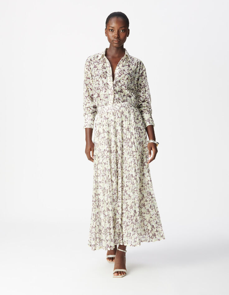 Gr&uuml;nes Damen Tarnmuster Shirt mit Stickerei aus Pailletten-6