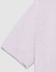 Herren Kurzarm-Poloshirt in fliederfarbenem Flammenstich-8