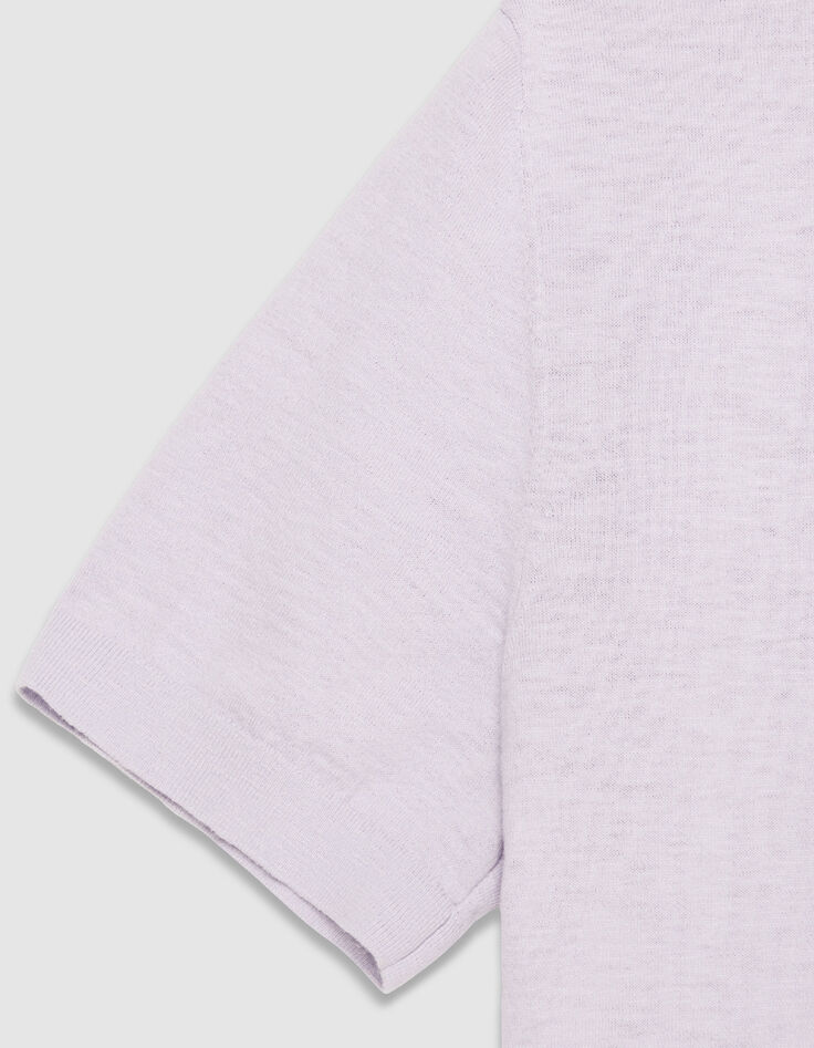 Herren Kurzarm-Poloshirt in fliederfarbenem Flammenstich-8