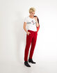 Pantalon chino rouge profond à studs I.Code-6