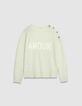 Gr&uuml;ner Pullover aus Alpakamischung f&uuml;r Damen mit Botschaft-5