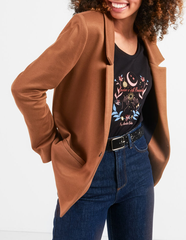 Veste caramel en maille I.Code-3
