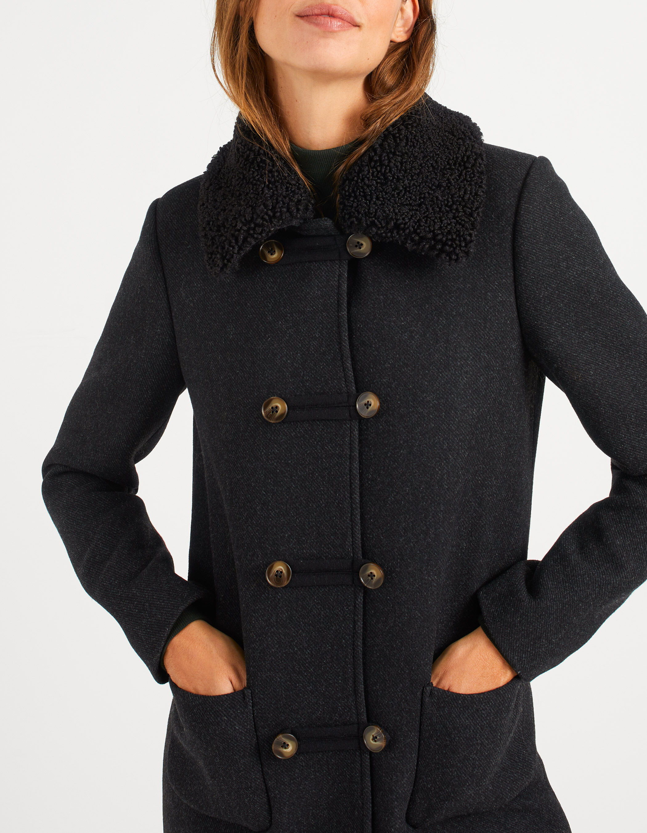 Manteau noir esprit duffle coat I.Code
