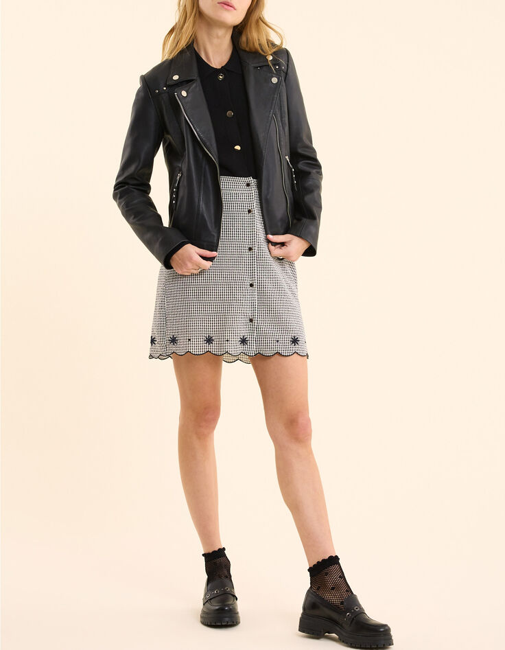 Kort groen rokje met zomerfruitprint I.Code-7