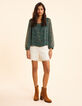 Blouse verte imprimé fruits d'été I.Code-3