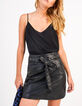 I.Code black leather skirt with studded belt-2
