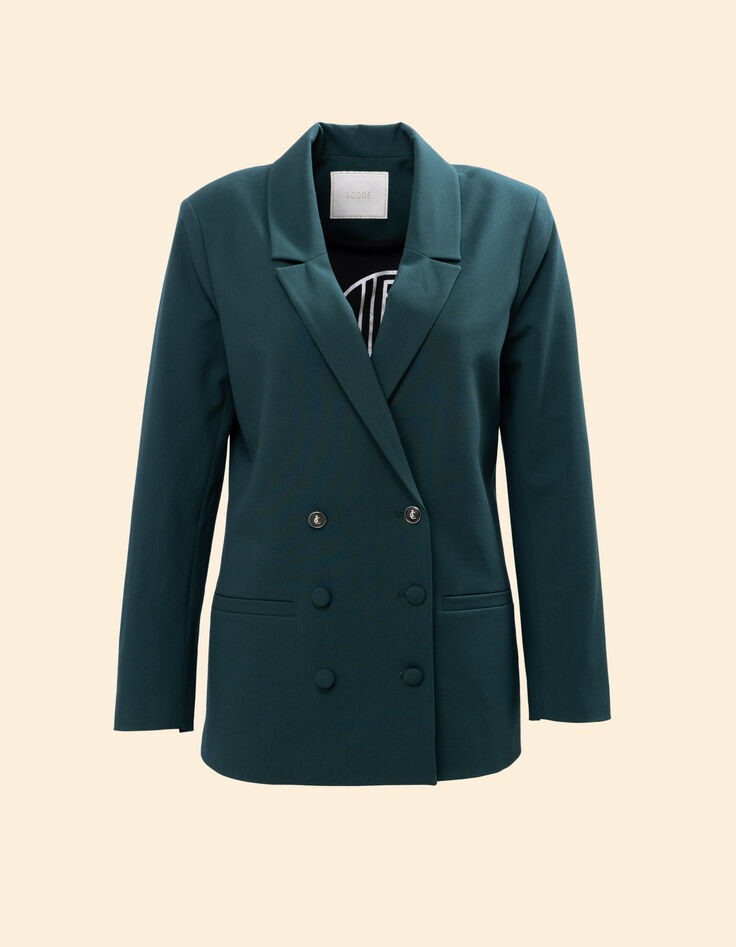 Grüne Anzugjacke mit überkreuzten Knöpfen Emma I.Code-6 Grüne Anzugjacke mit überkreuzten Knöpfen Emma I.Code-6