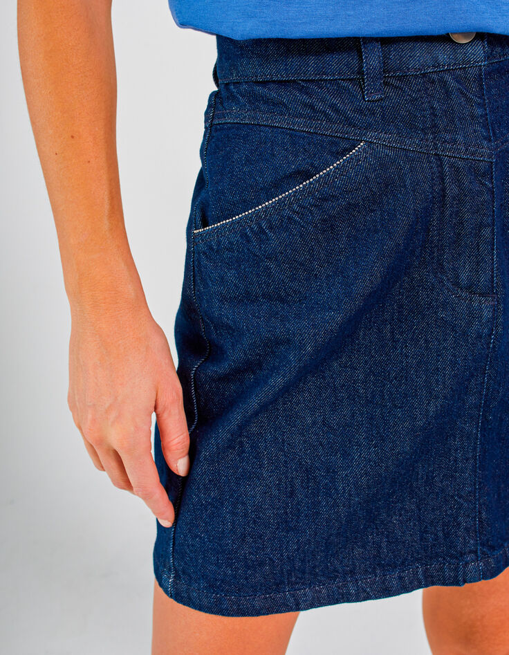 Kurzer, authentisch dunkelblauer Jeansrock I.Code-2