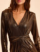 Goudkleurige jurk lamé gedrapeerde taille I.Code-4