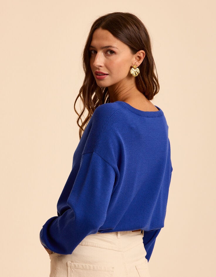 Pull bleu tricot fin I.Code-2