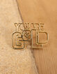 Broche message métal doré I.Code-6