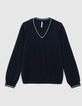 Pull marine tricot fin pailleté doré I.Code-5