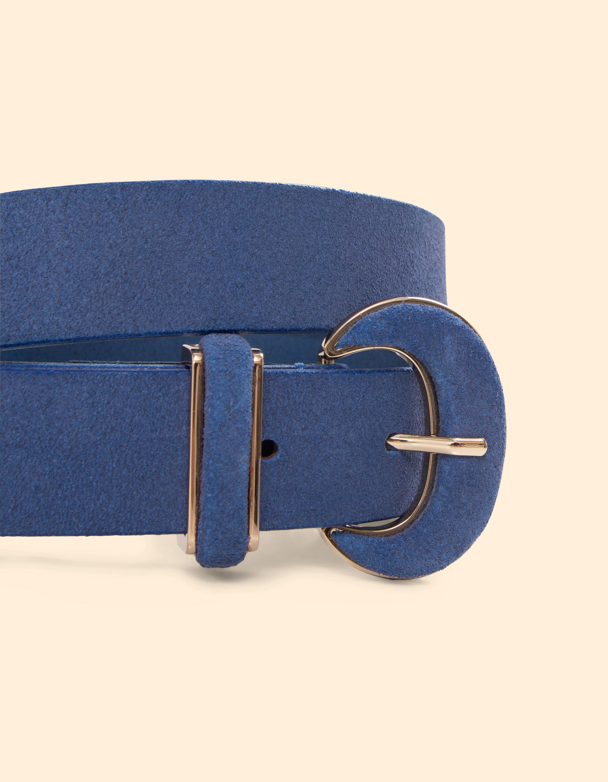 Ceinture bleu celeste cuir velours I.Code