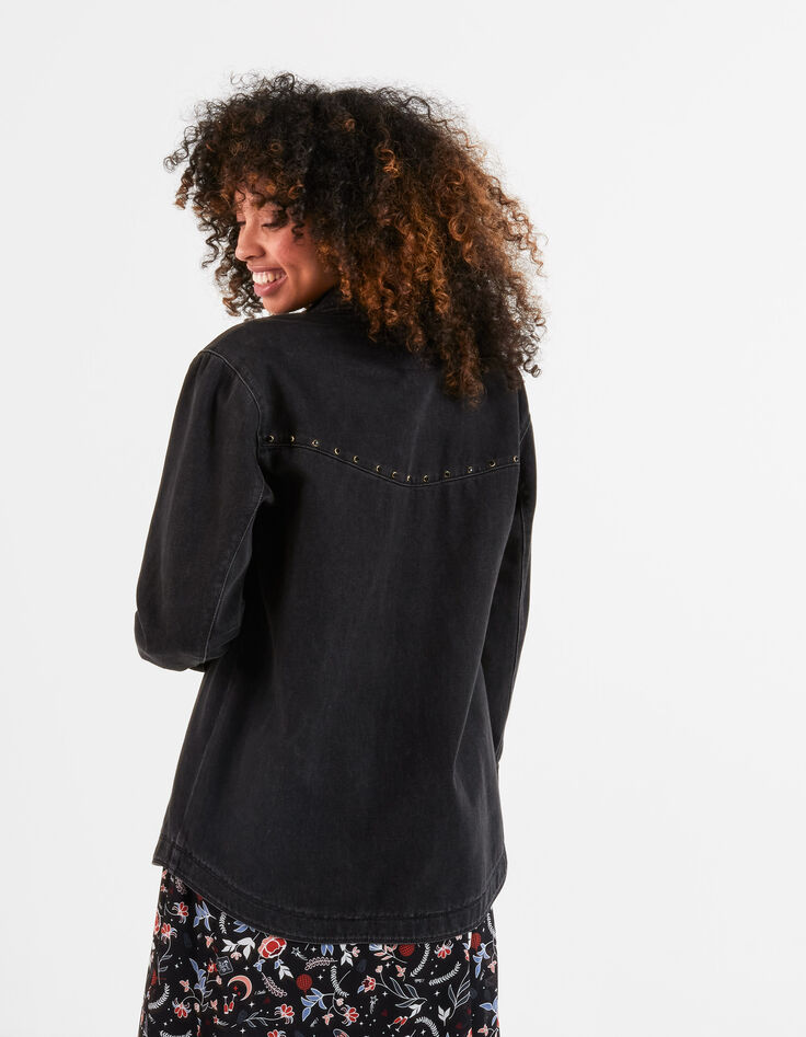 Sobrecamisa vaquera negra con tachuelas I.Code -3