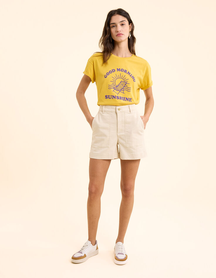 Short écru en denim I.Code-3