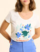 T-shirt manches courtes blanc maxi oiseaux I.Code-1