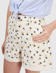 Ecru jeansshort rock bloemetjesprint I.Code -3