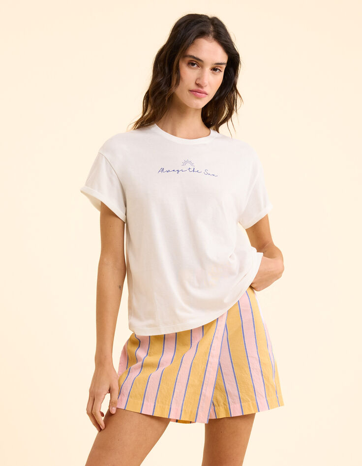 Weißes T-Shirt mit Botschaft I.Code-2