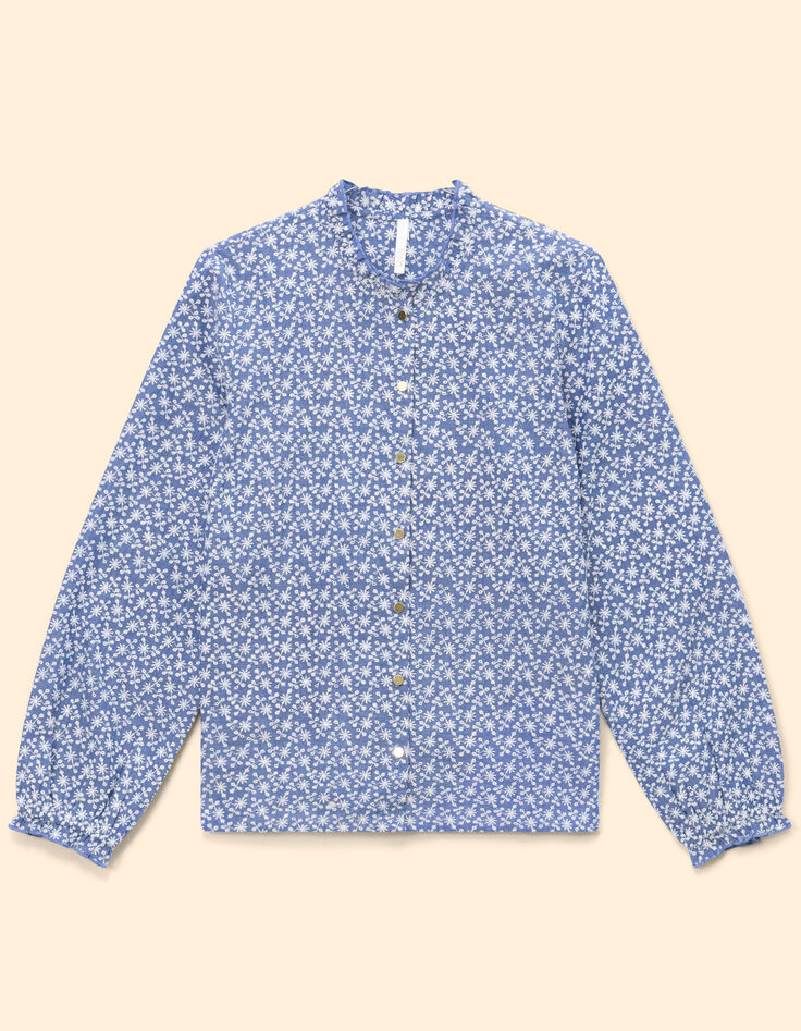 Zwarte blouse ecru borduursels I.Code-7 Zwarte blouse ecru borduursels I.Code-7