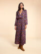 Robe longue camel imprim&eacute; cachemire multico I.Code-3