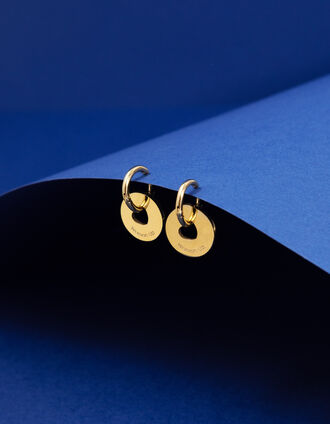 I.Code gold-tone metal heart cut-out earrings