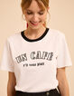 Tee-shirt manches courtes blanc message brodé noir I.Code-1
