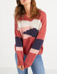 Candy red gebreide trui color block I.Code-1
