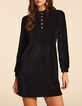 Robe noire maille velours c&ocirc;tel&eacute;e I.Code-1