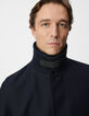 Blauer Trenchcoat mit abnehmbarem Kragen-5