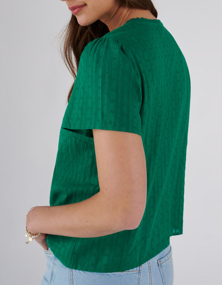 Top vert jacquard à motif rayures I.Code-3 Top vert jacquard à motif rayures I.Code-3