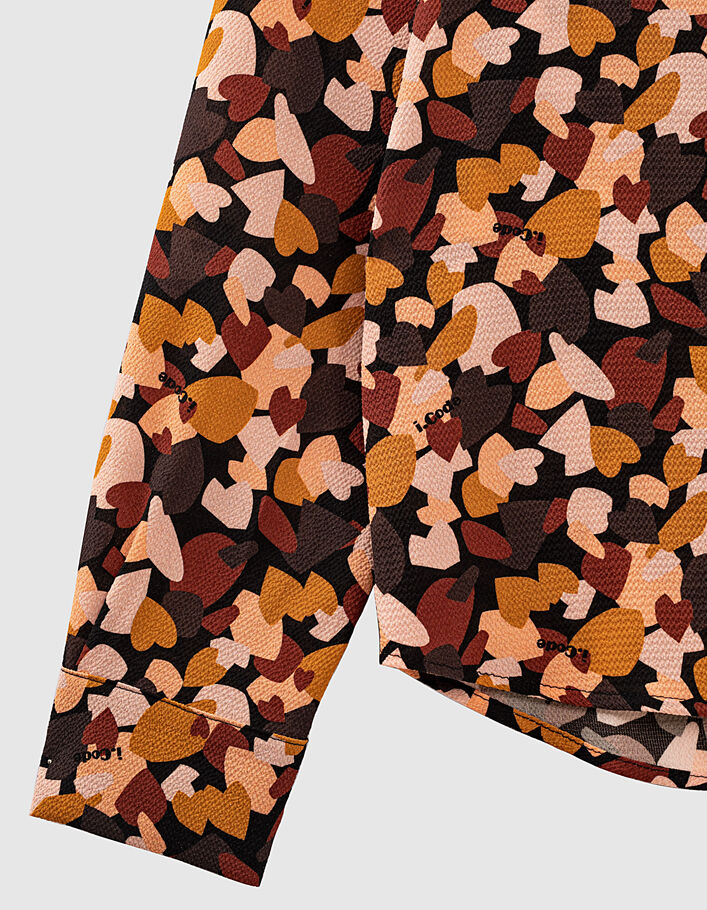 Schwarze Bluse mit Herz-Camouflageprint I.Code - I.CODE