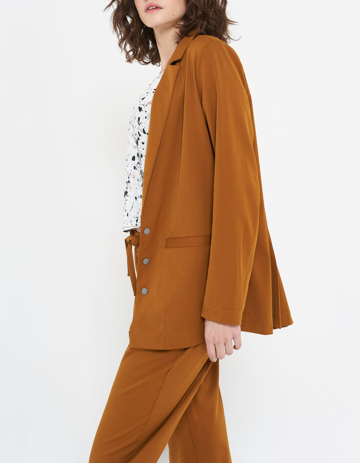 Veste de costume camel à dos plissé I.Code-2