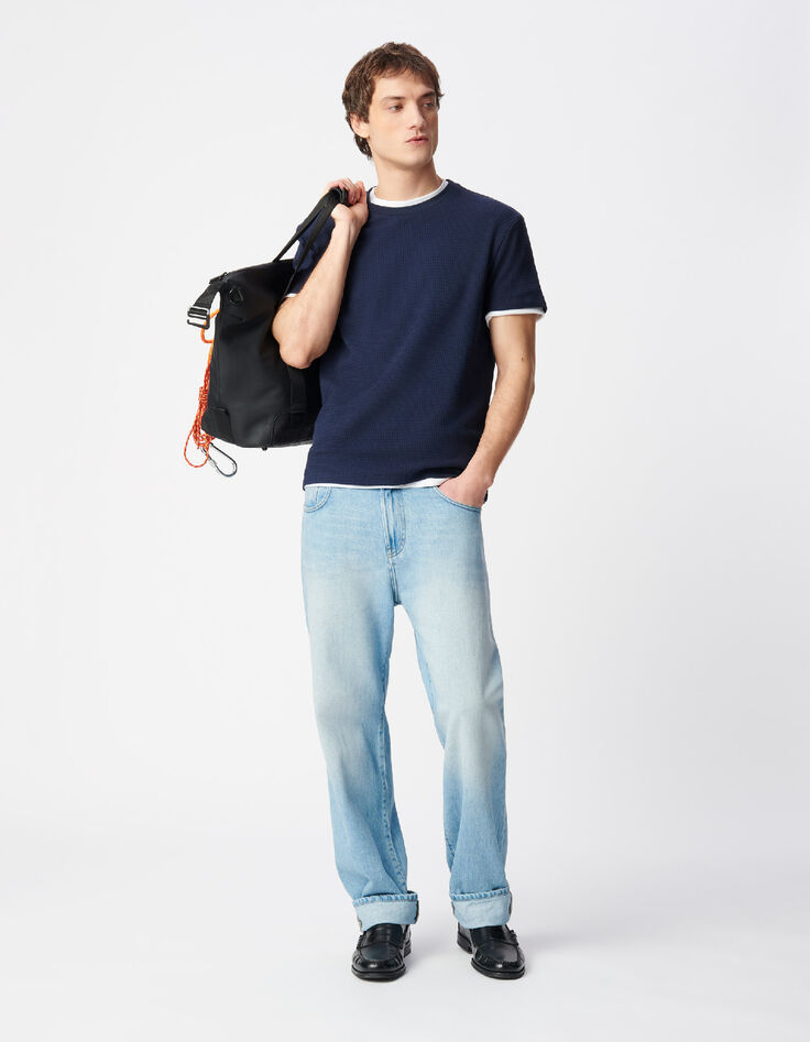 Marine T-Shirt Bio-Baumwolle mit Relief-3