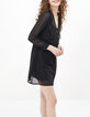 Schwarzes Kleid mit Nieten und Rüschen I.Code -2